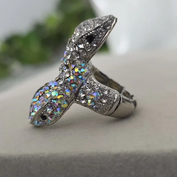 Statement Rhinestone Snake Stretch Ring - Picture 8 of 9